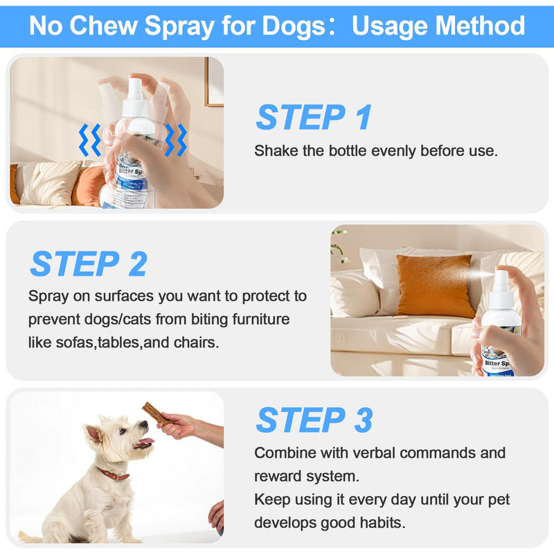 Bitter Apple Spray for Dogs to Stop Chewing | Natural Non-Toxic No Chew Spray for Dogs 150ml, Dog Training & Behavior Aids Chew Deterrent | Stop Licking Wounds | Protect Furniture Shoes - PawsPlanet Australia