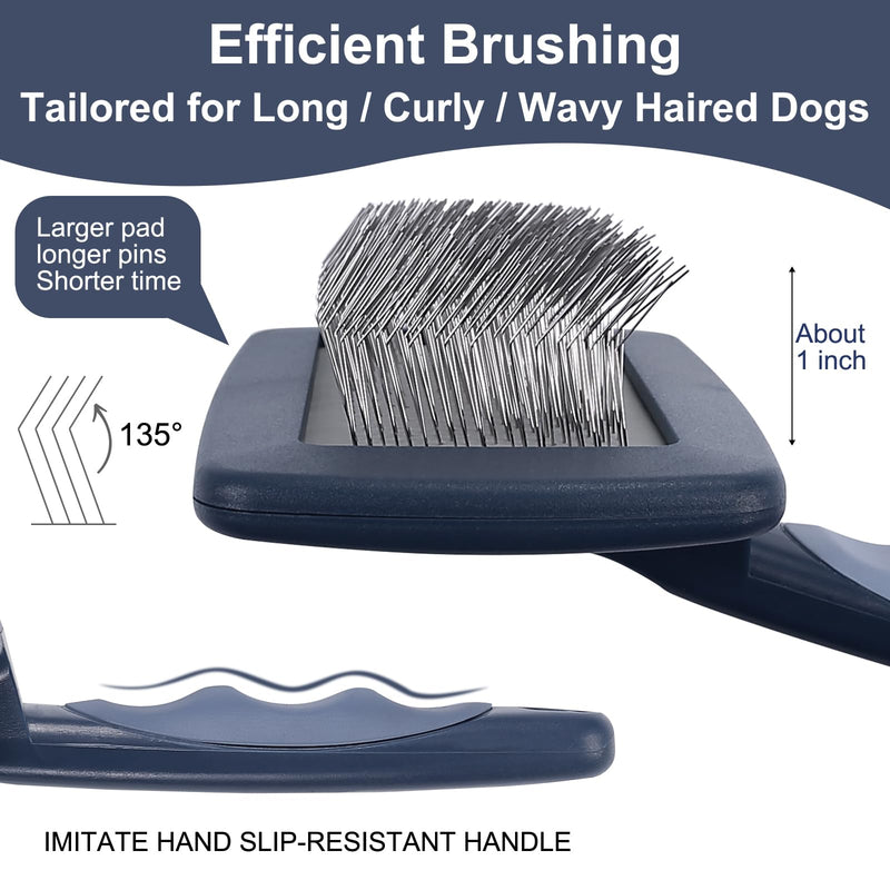 Extra Long Pin Dog Slicker Brush for Dogs GoldenDoodles Poodles,Dog Grooming Brushes for Medium & Long Haired dogs Labradoodles,Softens and Shines Pet Hair,Removes Loose Hair(1") - PawsPlanet Australia