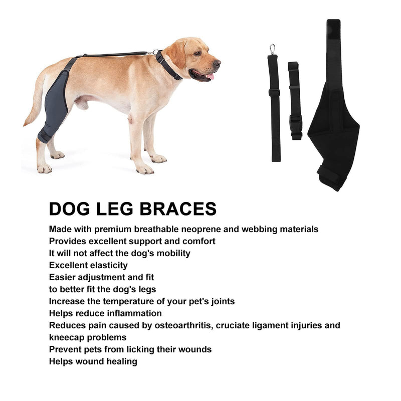 Qcwwy Dog Knee Braces for Hind Leg, Dog Rear Leg Orthotics for Dogs with ACL Kneecap Dislocation, Arthritis, Breathable, Comfortable Dog Joint Protection (M Right Leg)