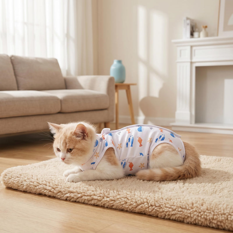 2 Pack Cat Recovery Suit,Breathable Cat Onesie Soft Kitten Onesie Cat Bodysuit Surgical Spay Suit,Anti-licking Cats Vest for Skin Diseases Elizabethan Collar Alternative (C) C