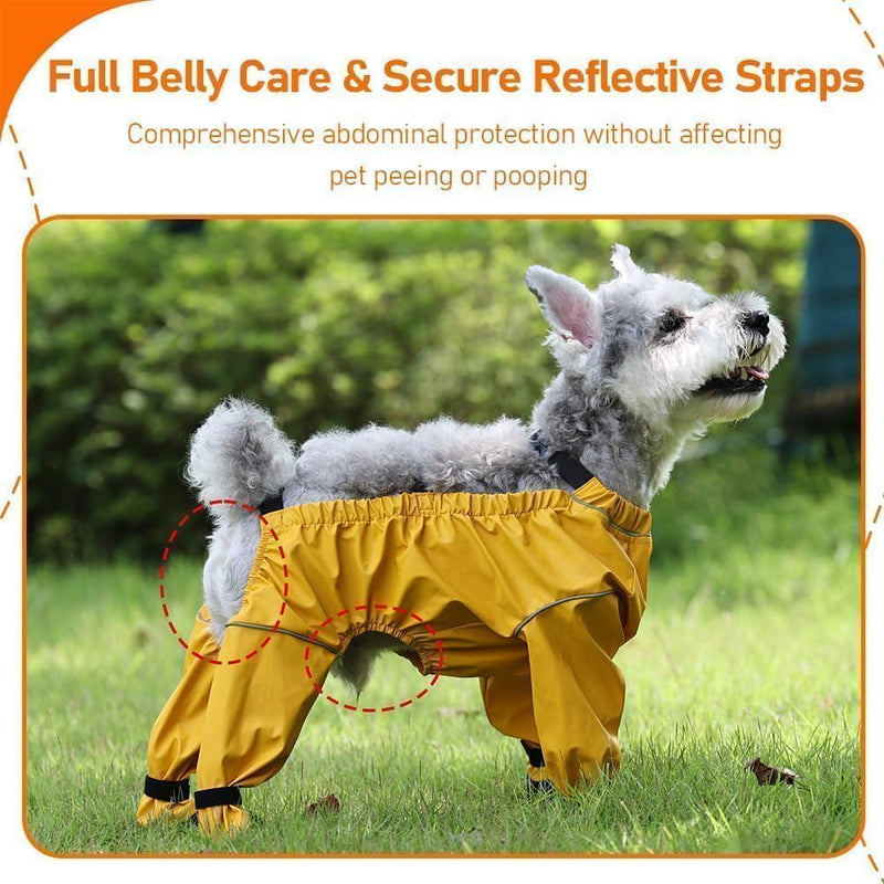 Waterproof Dog Boots Rain Boots with Suspender, Dogs Shoes Paw Protector for Small Medium Puppy, Anti-Slip Doggy Boot Belly Protector, Rain Booties Snow Pants Dogs Suspender Booties Leggings(XS,BLUEF) Blue_ X-Small