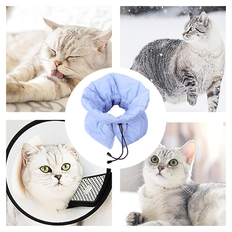 Protective Collar for Cats, Soft, Adjustable and Breathable Collar, to Protect Wounds, Suitable for Cats and Kittens, Prevents Licking Wounds (Blue M)