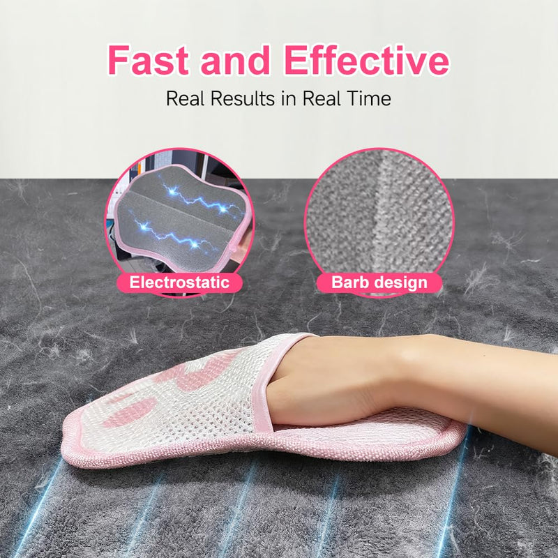 Pet Hair Removal Glove for Dogs & Cats - Electrostatic Grooming Mitt with Dual-Action Bristles | Reusable Washable Furniture Couch Car Lint Remover Tool