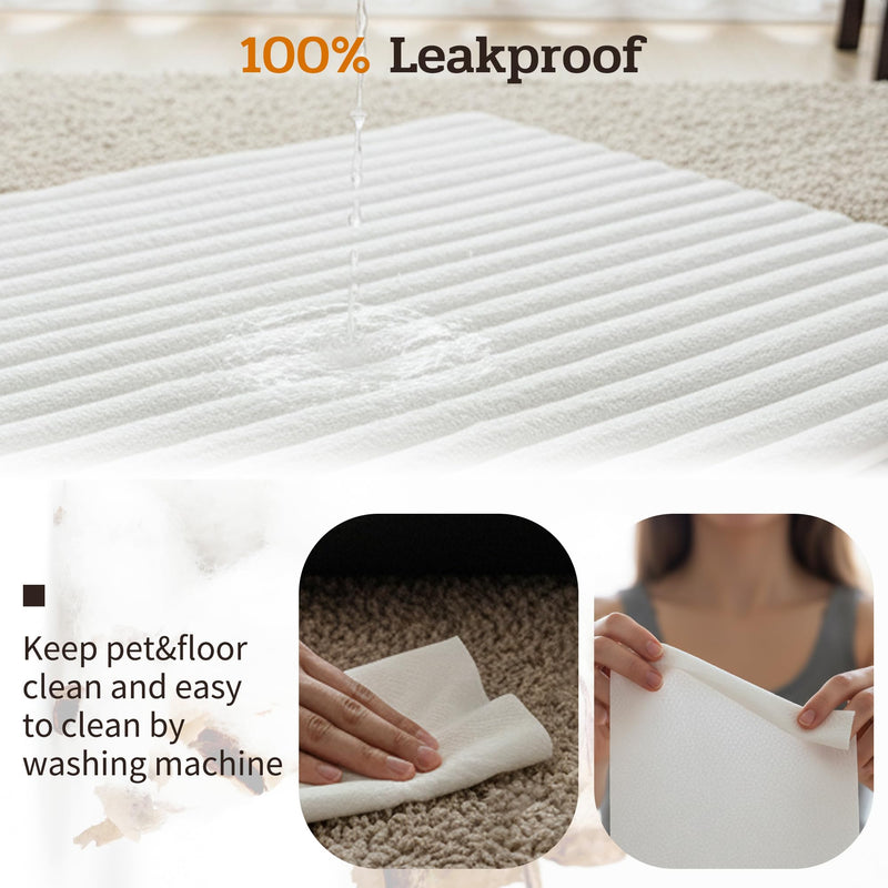 NWK Pack of 4 Fluffy Self Warming Cat Mat, Cat Blanket, Thermal Dog Mat, Washable, Non-Slip Bottom for Sofa & Crate & Kennel & Car Seat (Creamy White, Medium (27'' X 18.5'' X 0.7'')) - PawsPlanet Australia