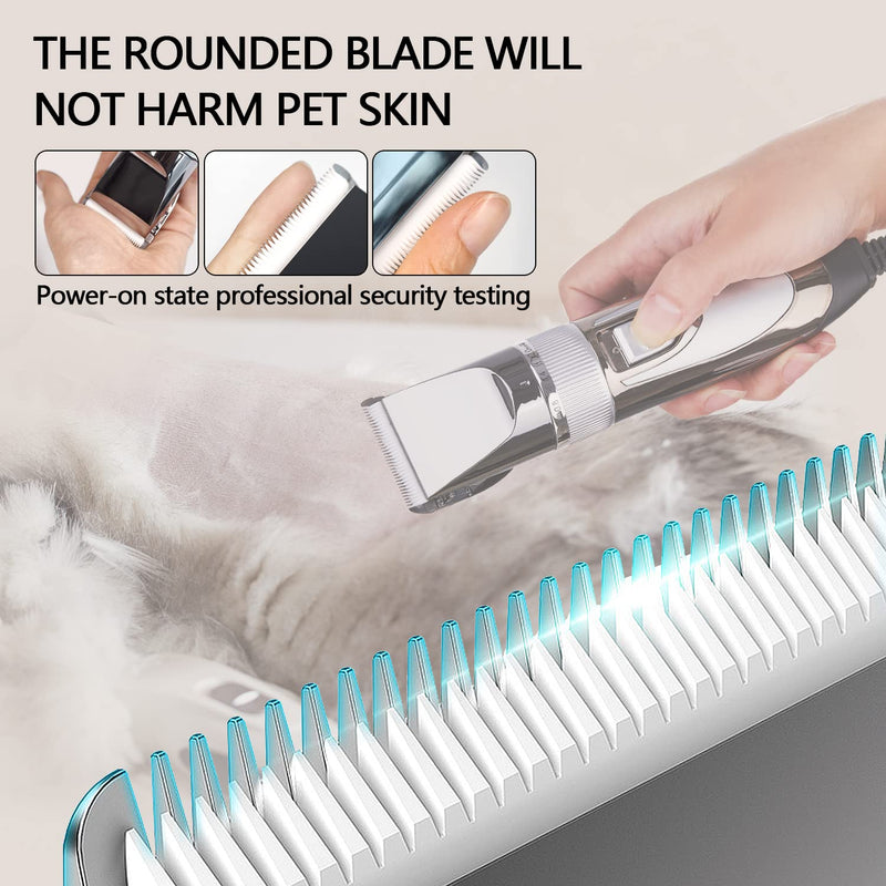 12V Professional Dog Clippers for Grooming, Electric Sheep Shears Pet Grooming Clippers for Thick Coat Heavy Duty Animal Hair Fur Trimmers Shaver Silver - PawsPlanet Australia