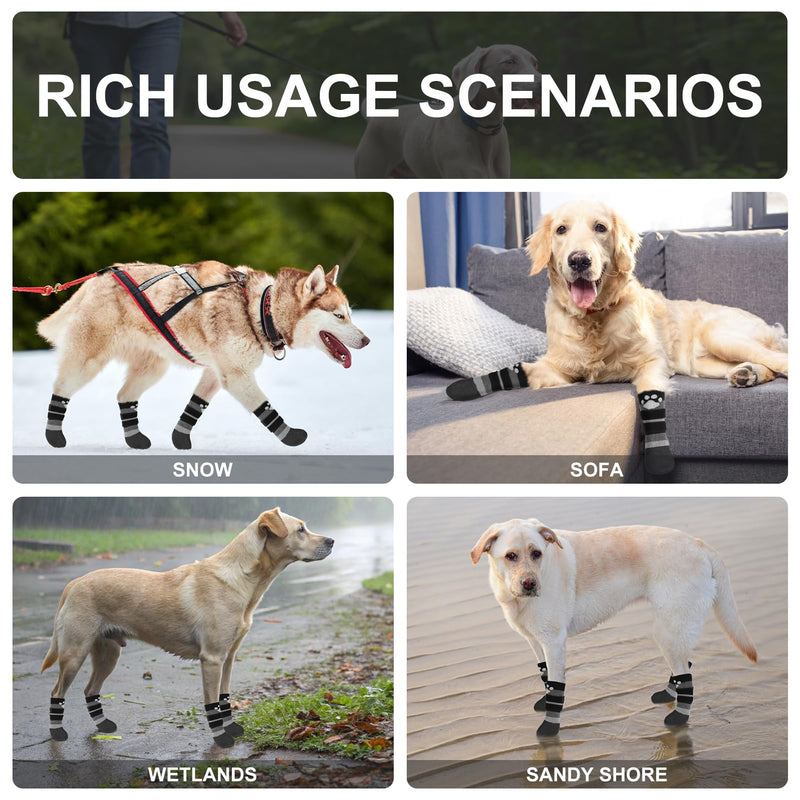 BEAUTYZOO Anti Slip Dog Socks Boots, Dog Shoes for Hot/Cold Pavement Snow Rain Days,Waterproof Grip Dog Booties Paw Protector for Hardwood Floor, Prevent Licking for Small Medium Large Senior Old Dogs - PawsPlanet Australia