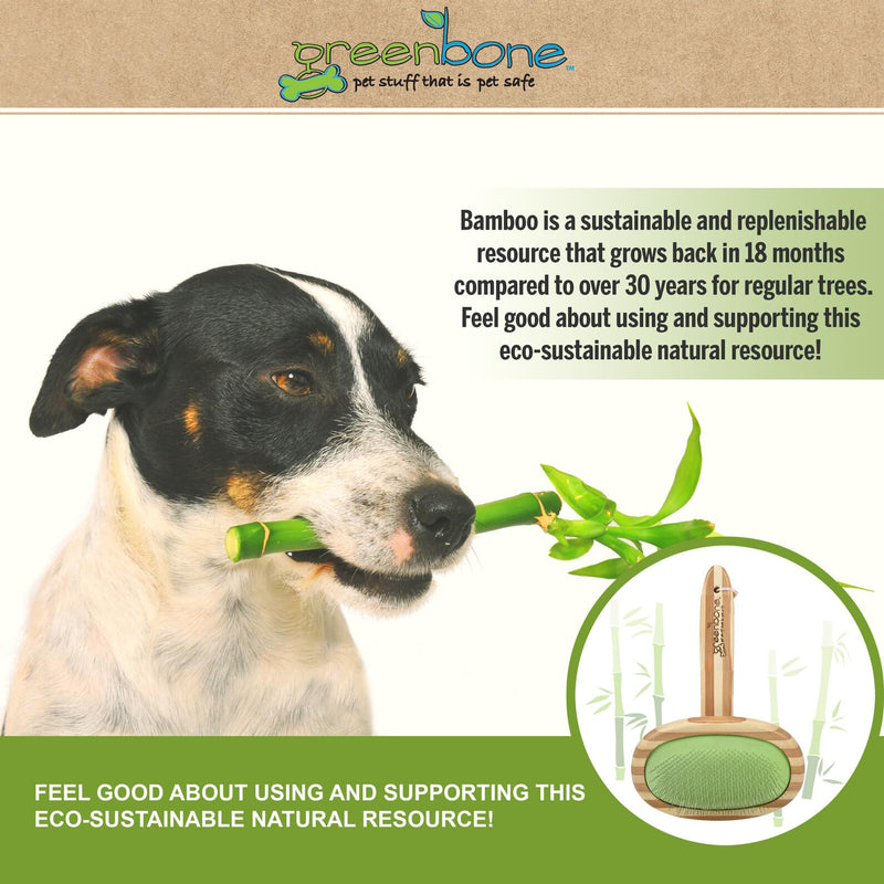Greenbone Pet Spa Slicker Brush - All-Natural Bamboo Pet Grooming Brush - Entirely Made from Sustainable Bamboo for Dogs & Cats - PawsPlanet Australia