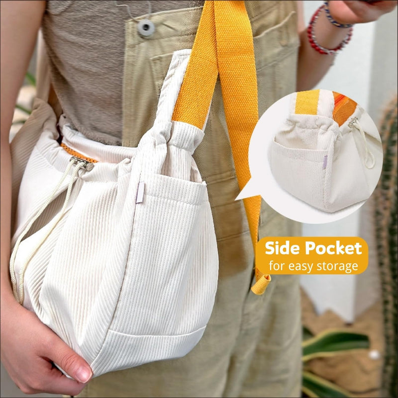 Ferret Sling Carrier - Pet Carrying Bag with Adjustable Strap Hands Free Shoulder Bag Crossbody Travel Slings Soft Small Animal Bonding Pouch Front Backpack for Ferret Rabbit Puppy Kitten (Beige) Beige - PawsPlanet Australia