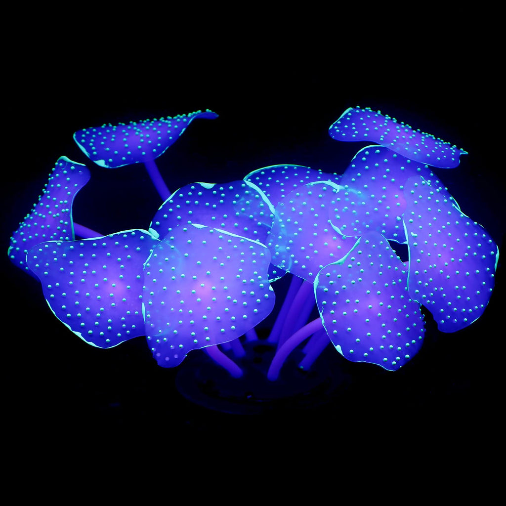 Uniclife Silicone Coral Plant Decorations Glowing Artificial Ornament for Fish Tank Aquarium, Green, Ball Shape