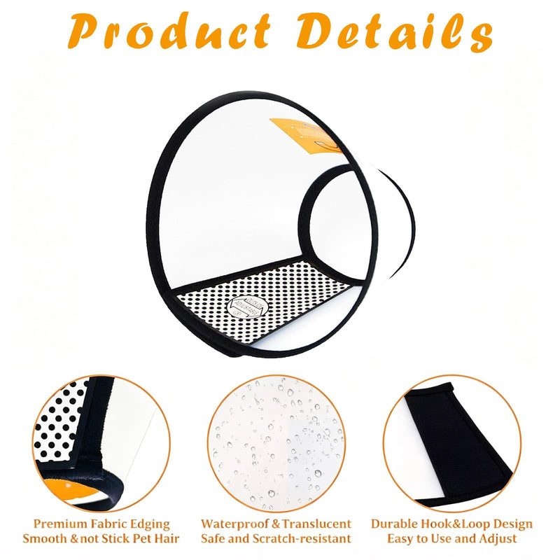 Cat neck brace, 2 PCS Lightweight plastic protective collar, cat collar, lick protection, soft for pets, post-operative anti-bite, soft for cats and small dogs, neck circumference
