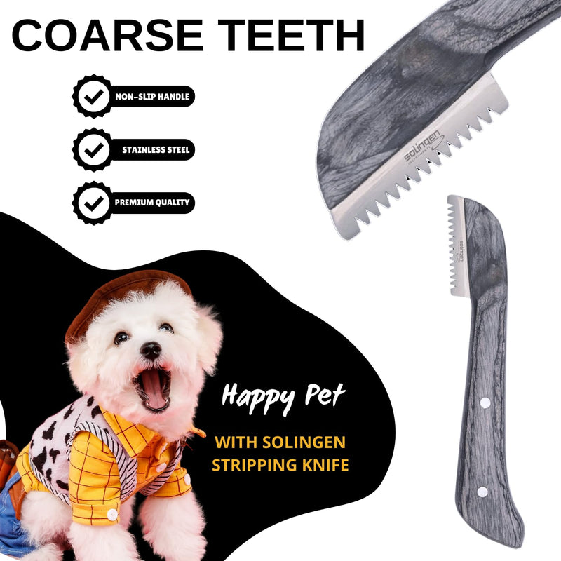 Professional Stripping Knife Kit (7 Pieces Set) for Dogs & Pets – Right-Handed, Wooden Handle Grip with Stainless Steel Blade – Grooming Tool for Removing Loose Fur & Enhancing Coat Health - PawsPlanet Australia