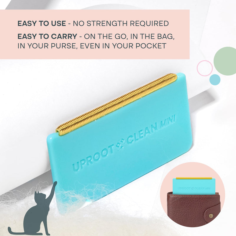 Uproot Cleaner Mini Pet Hair Removal Tool - Pocket-Sized Dog Hair Remover for Couch, Clothes, Car Interior, and Tight Corners - by The Creators of The Uproot Cleaner Pro Pet Hair Remover! - PawsPlanet Australia