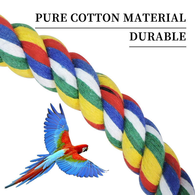 WishLotus Bird Swing, Cage Hanging Cotton Rope Swing Bite Resistance Perches Boredom Breaker for Budgie, Cockatiels, Conures, Finches, Small Parakeets (25cm) 25cm - PawsPlanet Australia