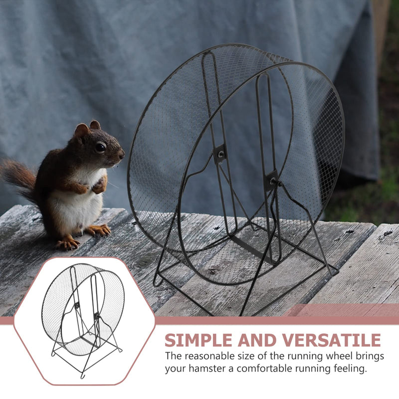 Mikikit Hamster Toys Hamster Wheel, Interesting Hamster Running Wheel Mesh Hamster Exercise Wheel Household Hedgehog Running Toy Hamster with Rack for Hamsters Gerbils Rat Small Pet Hamster Wheel Black3 - PawsPlanet Australia