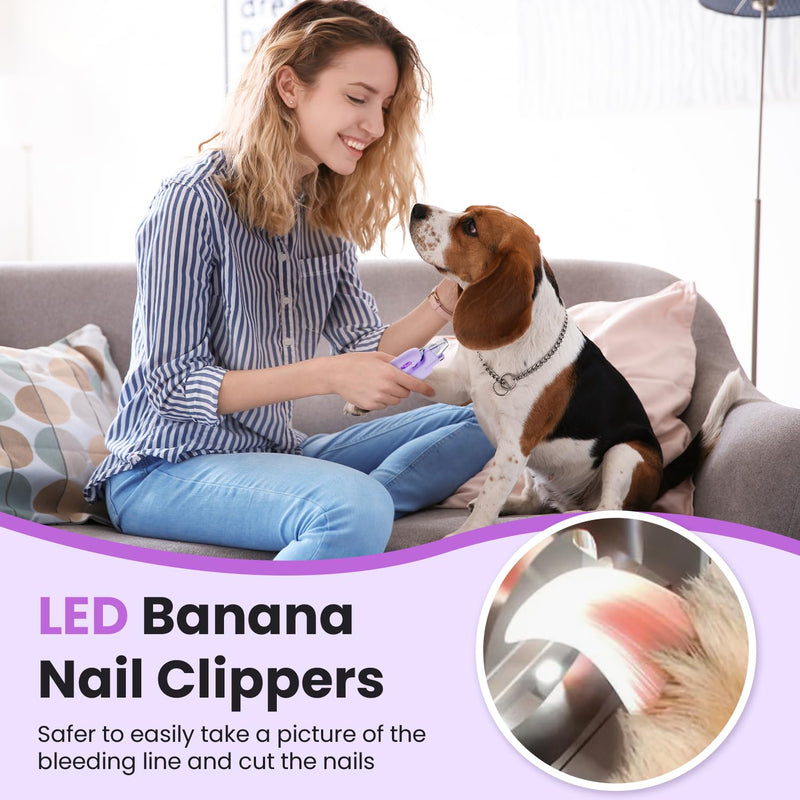 Dog & Cat Nail Clippers,Dog Nail Trimmers Powerful Safety Guard and Nail File to Avoid Over Cutting,Suitable for Large to Medium Dogs Cats,Professional Grooming Tool for Pets,darkviolet - PawsPlanet Australia