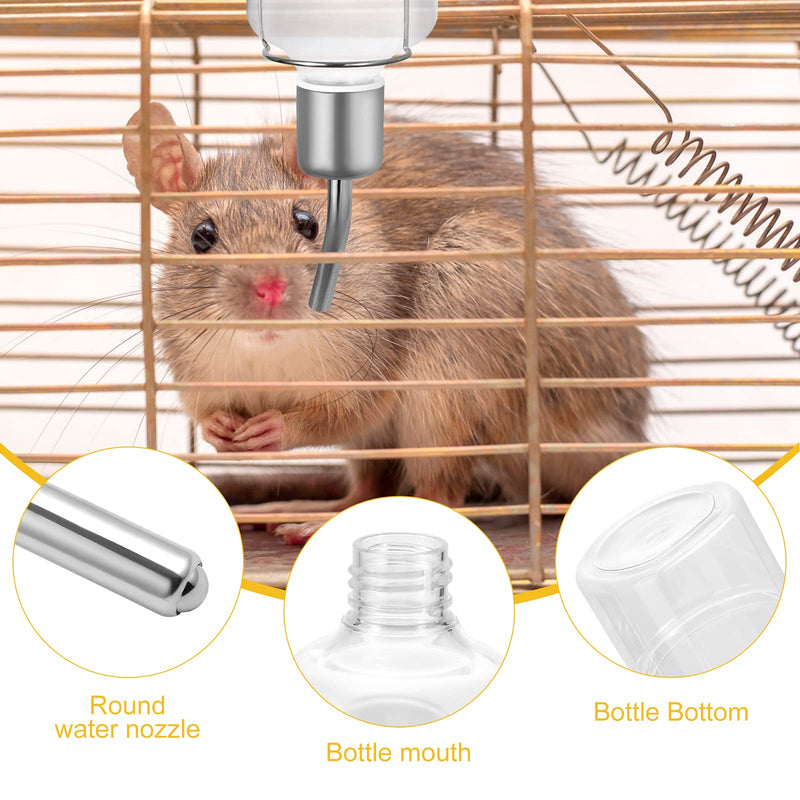 TEHAUX Parrot Water Feeder Pet Hanging Water Feeding Bottle No Drip Dispenser Pet Supplies with Stainless Steel Ball Nipple for Rabbits Guinea Pigs Hamsters Chinchillas 2pcs - PawsPlanet Australia