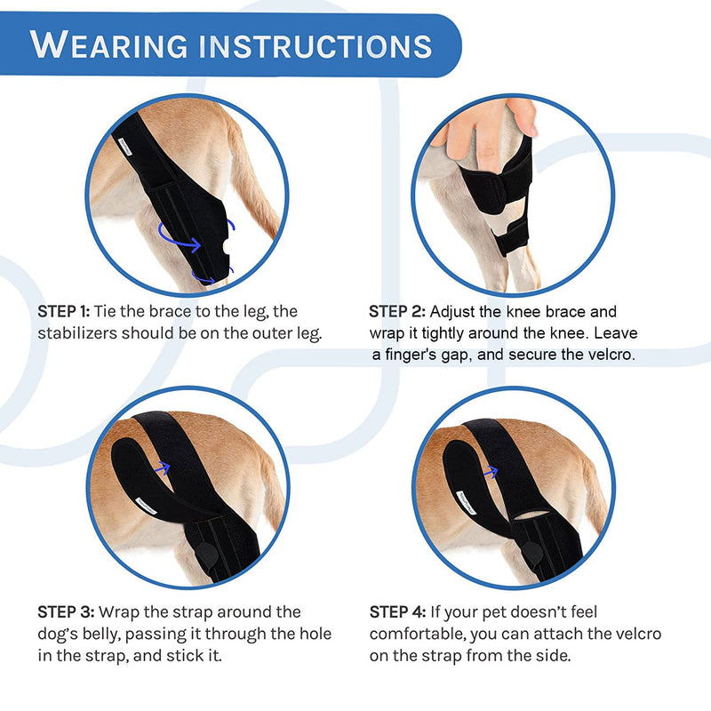 Dog Knee Brace for Hind and Rear Leg, Support for Dog ACL CCL Cruciate Ligament Injury Joint Pain and Muscle Sore, Size S - PawsPlanet Australia