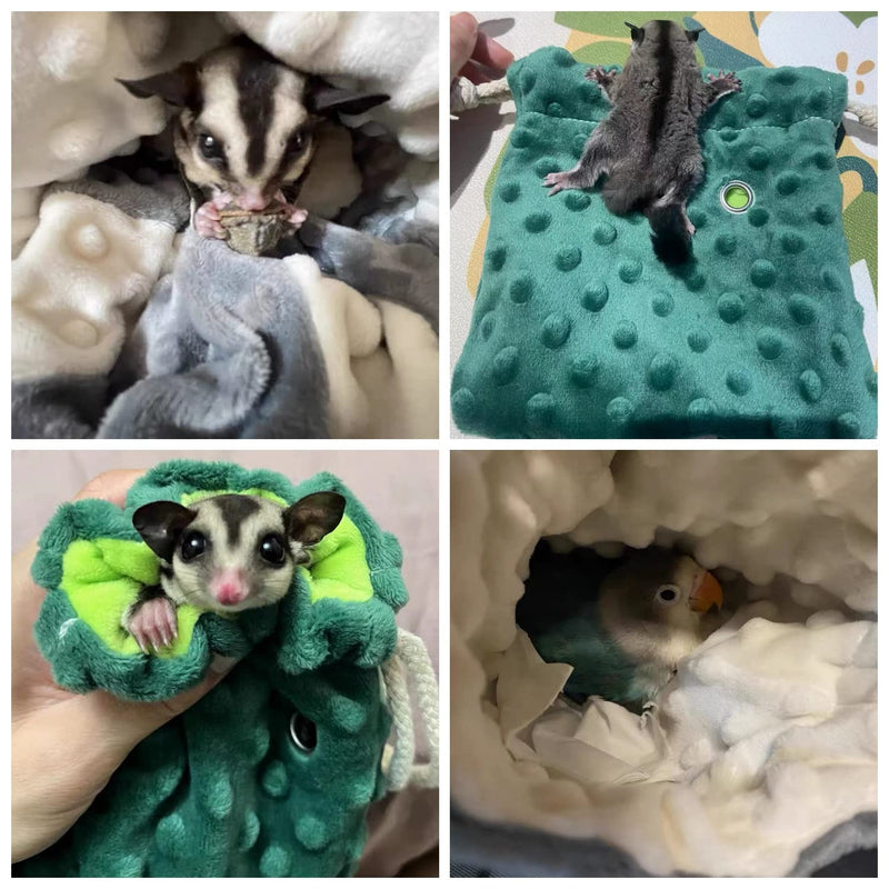 2 Pack Sugar Glider Bonding Pouch - Soft Sleeping Pouch with Breathable Vent & Drawstring Portable Travel Bag Small Animal Carrier for Sugar Glider Squirrel Hamster Rats Hedgehog Bird Parrot (2 Pack) 2 Pack