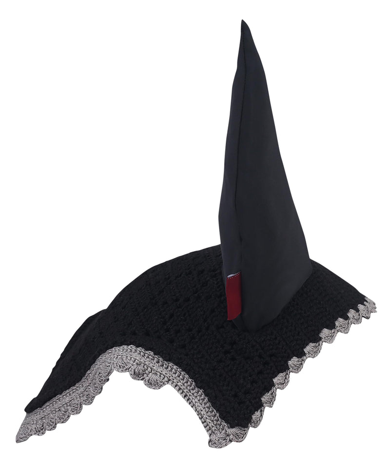 Diamond Ear Bonnet with Sound Resistant and Soft Stretchable Lycra Ears (Large: (Horizontal) A: 34cm, (Vertical) B: 42cm, Black-Grey) Large: (x-axis) A: 34cm, (y-axis) B: 42cm