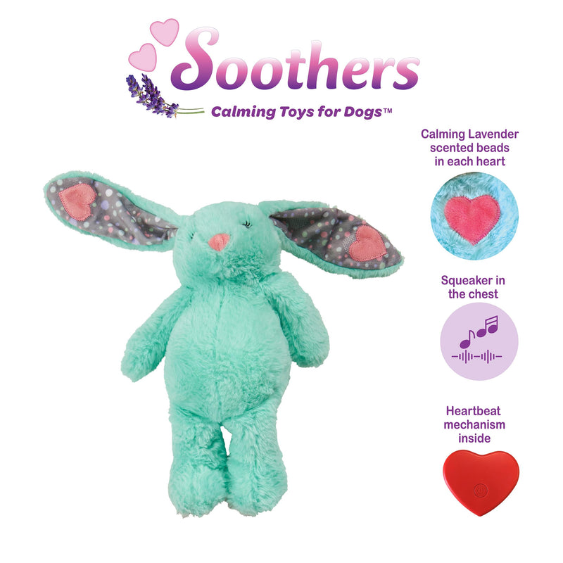 SPOT Soothers Heartbeat Bunny- Calming Toy for Dogs with Heartbeat Pulse, Separation Anxiety Relief and Behavioral Training Aid for Puppy Calming, 12in - PawsPlanet Australia