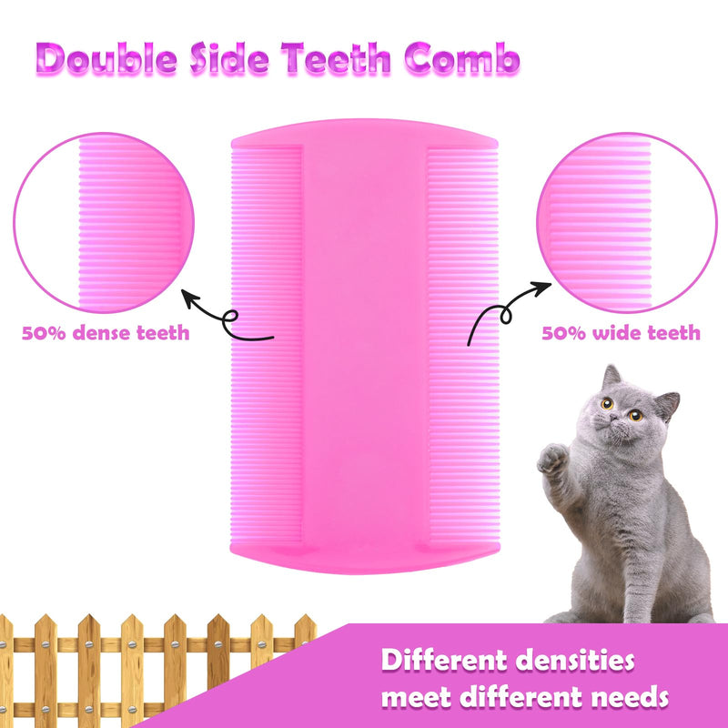 Flea Comb for Cats and Dogs, 6 Pack Pet Lice Comb Set Eye Comb Flea Combs Pet Grooming Pets for Small, Medium & Large Pets (Pink) Pink - PawsPlanet Australia