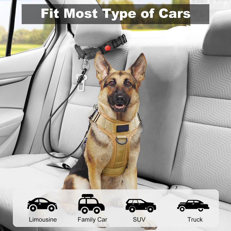 Dog Seat Belt for Car,Chew Proof Dog Car Seat Belt,2 in 1 Car Harness for Dogs Safety Seat Belt,Heavy Duty Pet Seat Belt for Medium & Large Dogs Chewer Black - PawsPlanet Australia