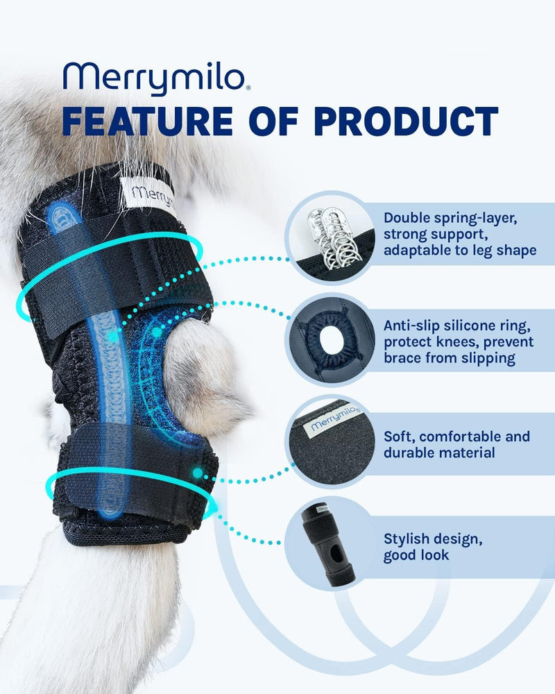 Dog Leg Brace, Sigle Rear Hock & Ankle, Canine Hind Leg Joint Compression Wrap for Torn ACL & CCL, Injury and Sprain Protection, Wound Care and Loss of Stability, Left Leg, Size: M (1 Pack) M(Left Leg, 1 Pack) black