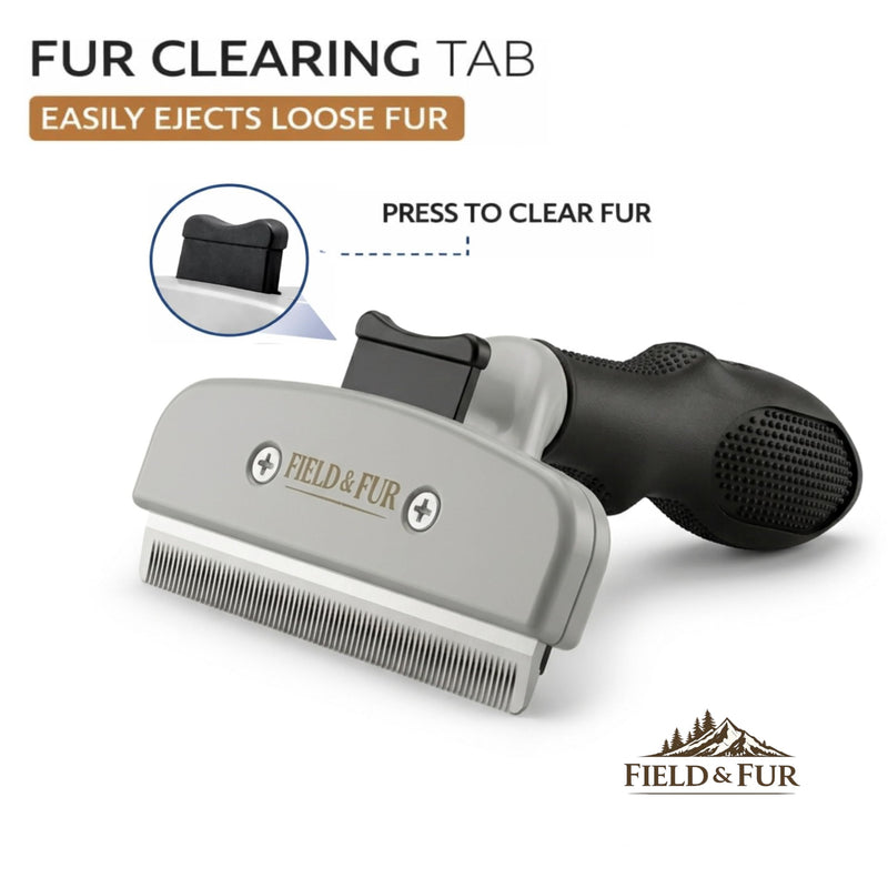 Field & Fur Dog Deshedding Tool, Undercoat Brush for Dogs & Cats, Removes Loose Fur, One-Click Release, Heavy Shedding Grooming Tool for Goldendoodles, Long Hair & Double Coats - PawsPlanet Australia