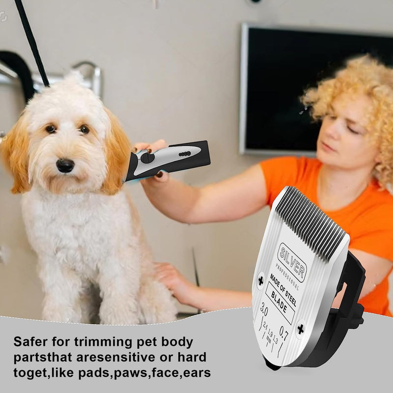 2PC Professional Animal 5 in 1 Adjustable Blade Compatible with WAHL Arco, Bravura, Chromado, Creativa, Figura Dog Clippers for Dogs Grooming -Silver - PawsPlanet Australia