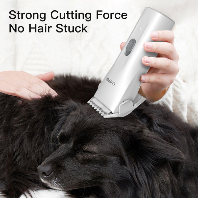 Dog Grooming Kit Clipper for Thick Coat Low Noise Cordless Cat Hair Trimmer Rechargeable Shaver Pet Grooming Tools for Small and Large Animals L006-air-white