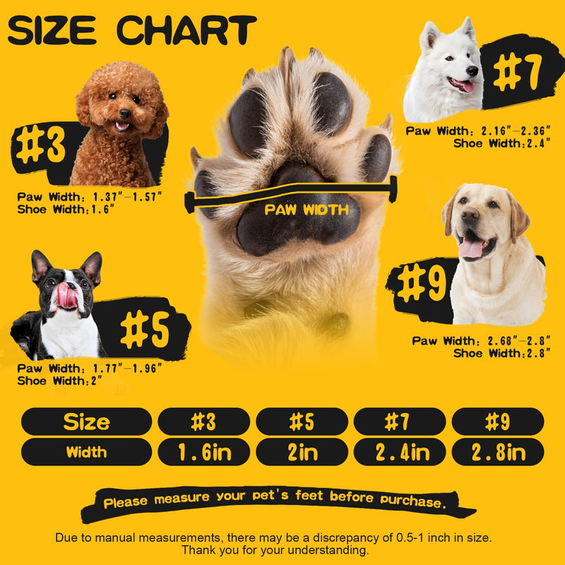 EVA Dog Shoes- Non-Slip Waterproof Dog Booties for Snow Winter, Easy ON & Off, Reflective Adjustable Pet Boots & Paw Protectors, Rugged Sole for Small Medium Large Dog Outdoor Walking (Black, L) Size 5/M (Paw Width:1.97in) Black - PawsPlanet Australia