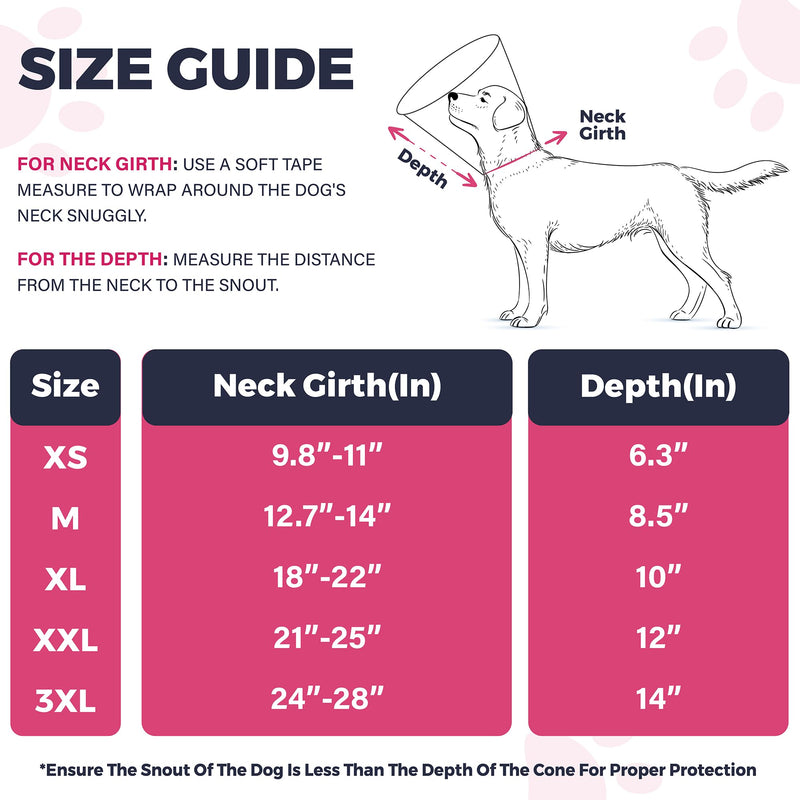 Ejona's furryfamily - Comfy Adjustable Dog & Cat Cone - Soft Dog Cone Collar Alternative After Surgery Large, Medium, Small - Dog Recovery Collar, XL XL (18.0"-22.0") (depth 10.0") - PawsPlanet Australia
