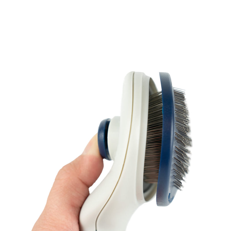 FurReal Dog Grooming Brush - Large Self-Cleaning Slicker for Medium & Long Coats | Removes Loose Hair and Untangles Mats Dog Slicker Brush - PawsPlanet Australia
