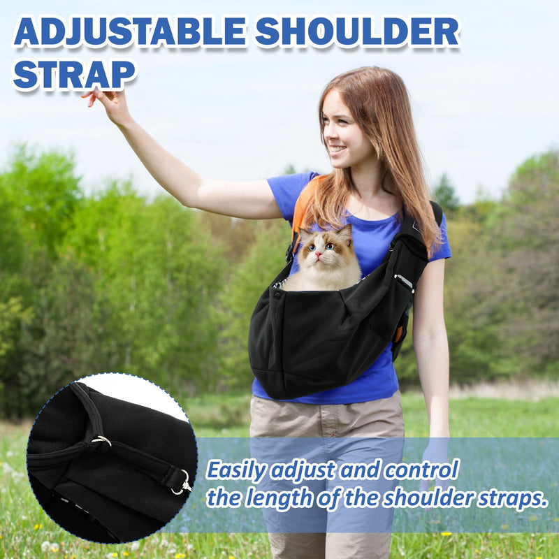 Dog and Cat Sling Carrier, Reversible Pet Papoose Bag, Adjustable Length Cat Sling Strap, Front Facing Dog Carrier Sling, Travel Safety Harness for Outdoor Travel Use - PawsPlanet Australia