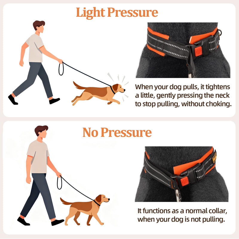 Mayerzon 1.5" Wide Martingale Collar for Large Medium Small Dogs Pitbull German Shepherd, No Pull Reflective Slip Martingale Dog Collar with Buckle Soft Padded for Walking Training(Orange, M) Fall Maple Blaze M: 14.5"-16.25"