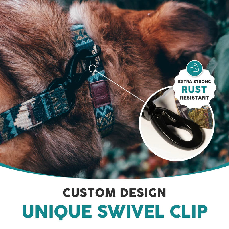 Embark Urban Dog Collar and Leash Set – Mayan Dog Collar for Small Dogs with Strong Buckle and Matching 4 Ft Leash, Waterproof, Comfortable, and Perfect for Adult Dogs - PawsPlanet Australia