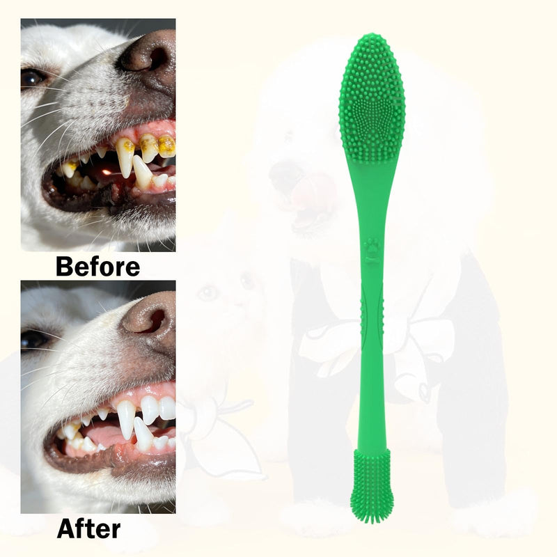 Pet toothbrush, cat care, toothbrush for dogs and cats as well as for small animals, green