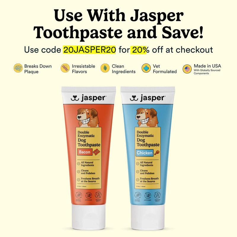 Jasper Dog Toothbrush, 360 Degree Pet Tooth Brushing Kit, Cat Toothbrush, Canine Dental Care & Teeth Cleaning Kit, Pet Finger Tooth Brush, Use with Dog Toothpaste, 16-Pack Blue Blue (16pack) - PawsPlanet Australia