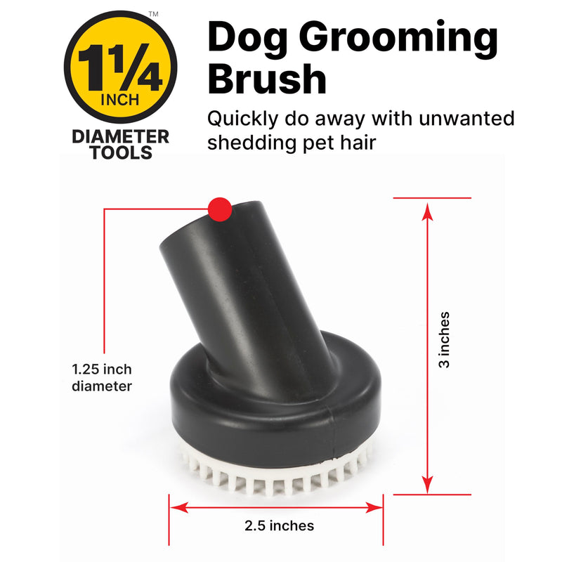 Shop-Vac 9190400 Dog Grooming Tool, 1.25 Inch Diameter, Soft Bristles for Gentle Pet Grooming and Vacuuming, (1-Pack) 1-1/4-Inch - PawsPlanet Australia