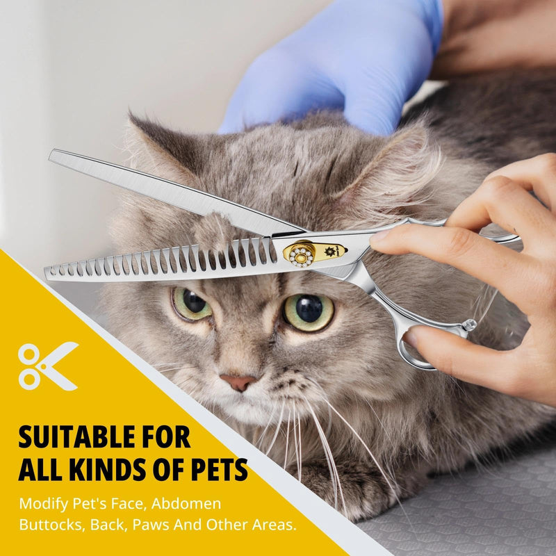 Dream Reach Chunker Dog Scissors - 8 Inch Ergonomic Professional Pet Grooming Fishbone Shears with Adjustable Screw 8 Inch-Chunker - PawsPlanet Australia