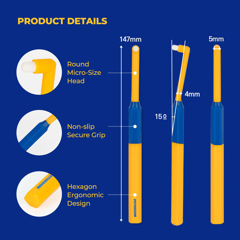 PETHROOM] Pet Dental Toothbrush for Cats and Small Dogs - Soft Bristle Deep Cleaning, Toothbrush Set for Dogs & Cats – Ultra-Fine Bristles for Precise Dental Care (Deep Point/Extra Small)