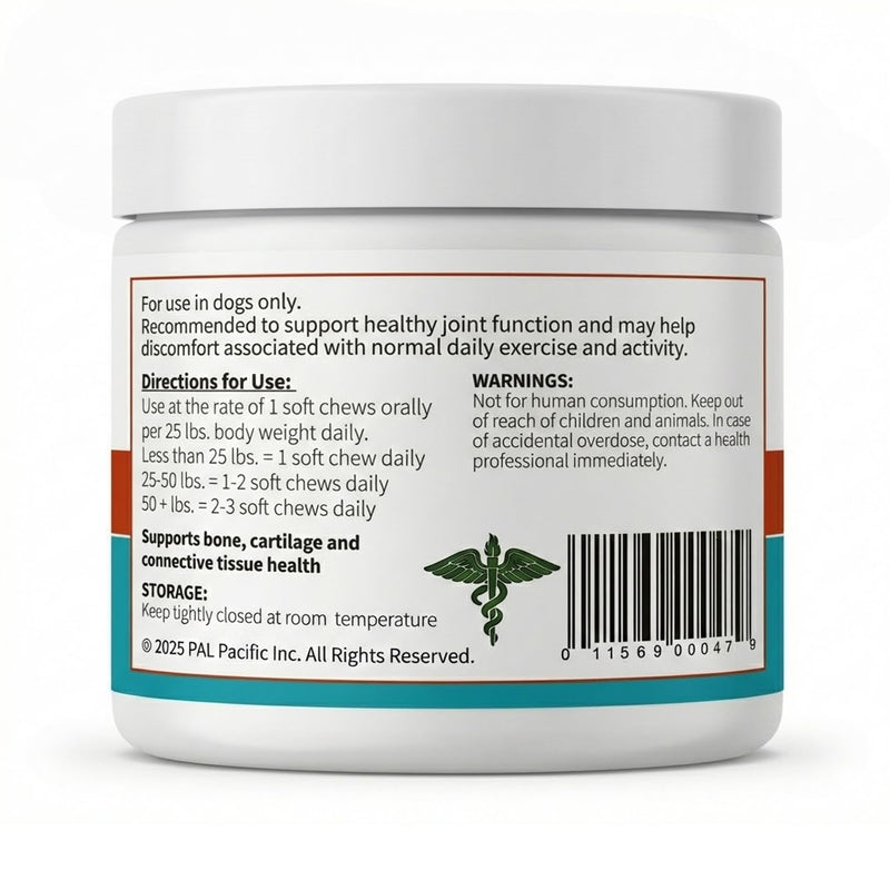 Hip & Joint Dog Chews – Glucosamine, Chondroitin, MSM, Turmeric & Collagen for Joint Health & Mobility – High-Potency Supplement for Dogs of All Breeds & Sizes – Active Lifestyle Support Hip & Joint - PawsPlanet Australia