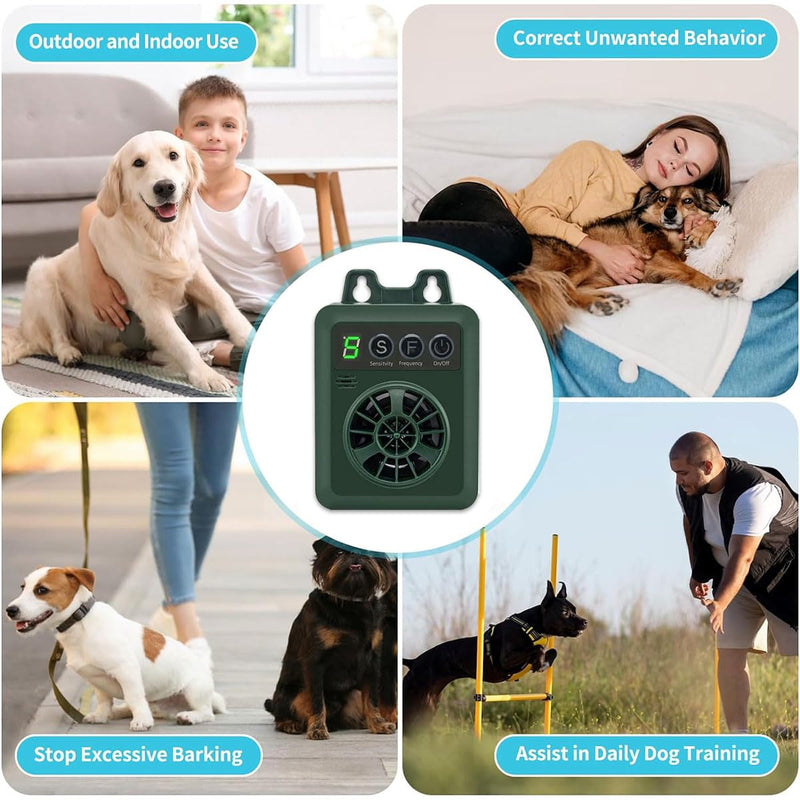 Anti Barking Device, Ultrasonic Dog Bark Deterrent Devices with 4 Sensitivity & Modes, Up to 33ft Range, Barks No More Dog Training Device, Rechargeable Dog Barking Control Devices for Indoor Outdoor