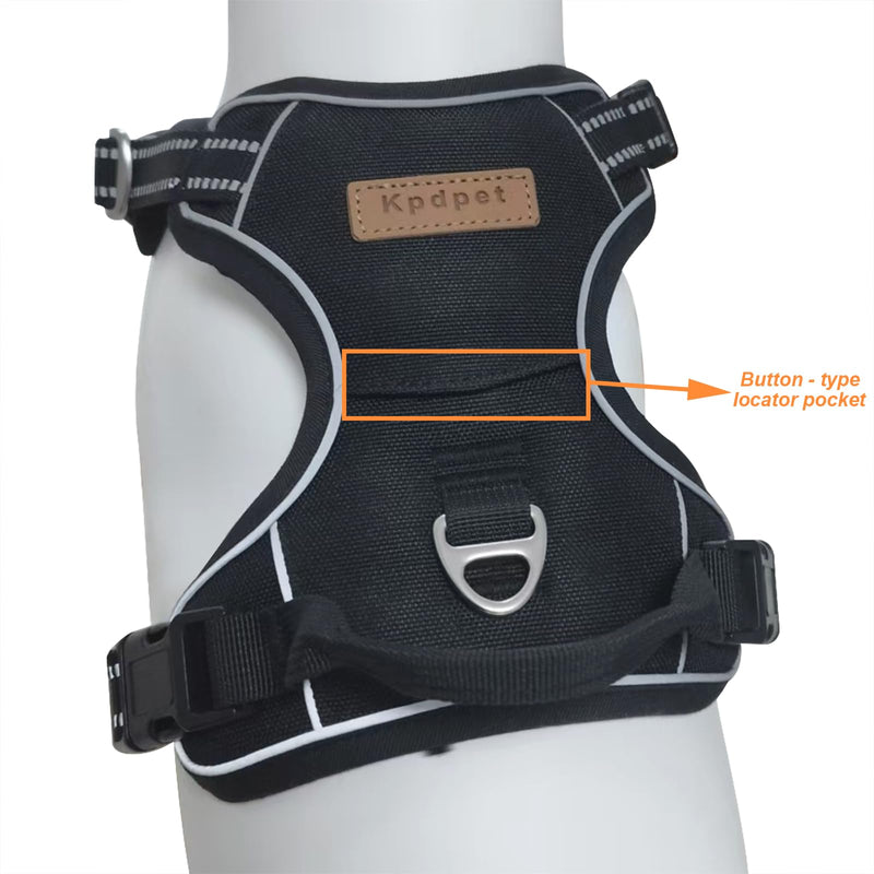 No Pull Dog Harness with Reflective Safety Strips, Adjustable Soft Padded, 3 Buckles, 2 Leash Clips, Oxford No Choke Pet Vest with Easy Control Handle for Large Dogs, Black, L - PawsPlanet Australia