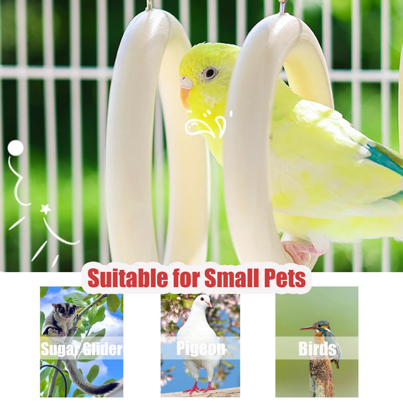 Bird Swing Rings for Cage,Hanging Bird Toys Natural Wooden,Bird Perch Climbing Toys,Parrot Perch Stand for Conure,Budgie,Cockatiel,Lovebird,Canary,Finch,Hamster,Small Pets Accessories,4-Ring - PawsPlanet Australia