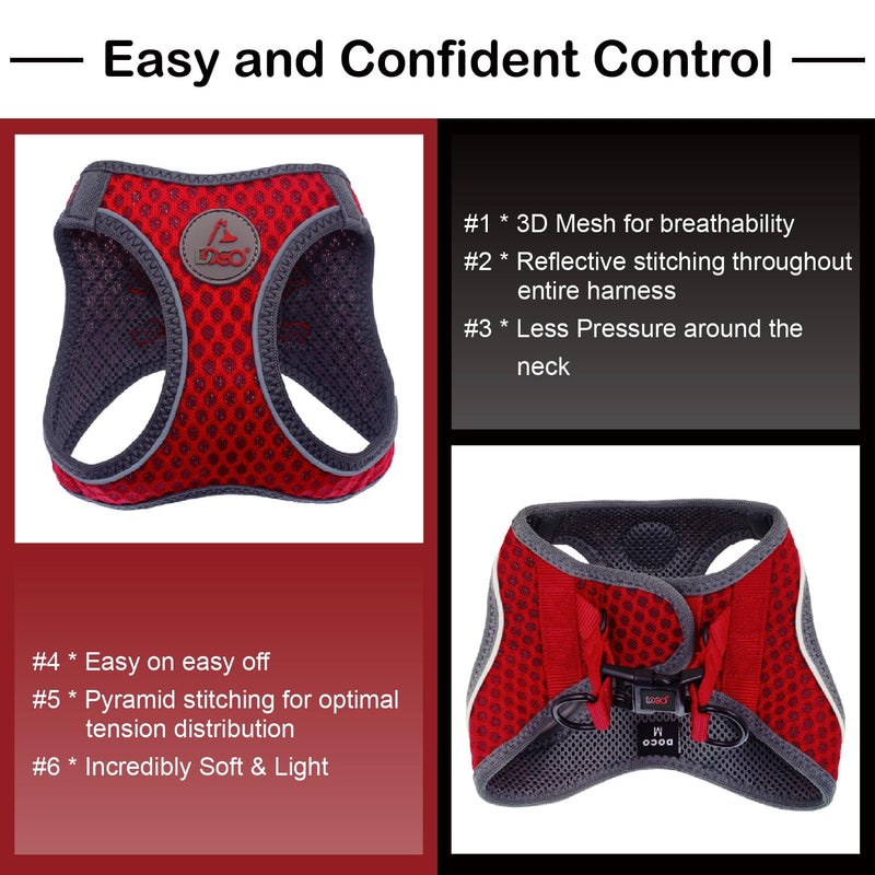 DOCO Dog Harness for Small Sized Dog - Athletica Adjustable, No Pull, No Choke, Puppy Vest Lightweight Air Mesh, Reflective, Puppy Essentials – Turquoise, X-Small (Chest 13.5"-14.", Weight 4–6 lbs) X Small (Chest: 13.5-14") - PawsPlanet Australia