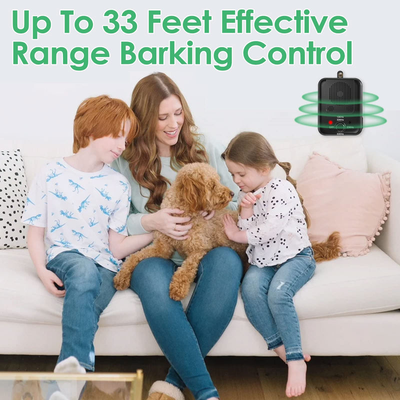 THVGUL Anti Barking Device, Dog Barking Control Device with 3 Ultrasonic Level Stop Dog Barking Deterrent Tool Up to 33ft Range for Indoor & Outdoor No Barking Deterrent for All Dog Sizes Black K4