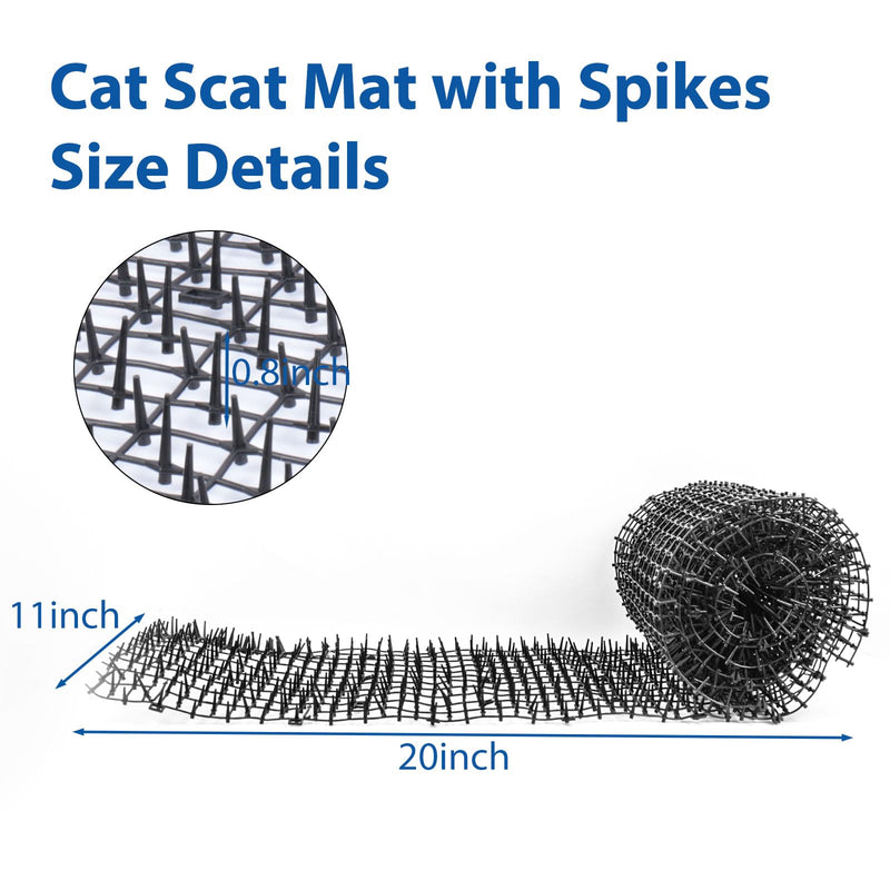Cat Repellent Mat Outdoor 6.5FT Cat Scat Mat with Spikes Anti Cat Prickle Strips Scat Mat for Cats Plastic Cat Spike Mat Effective Cat Deterrent for Gardens and Lawns - PawsPlanet Australia