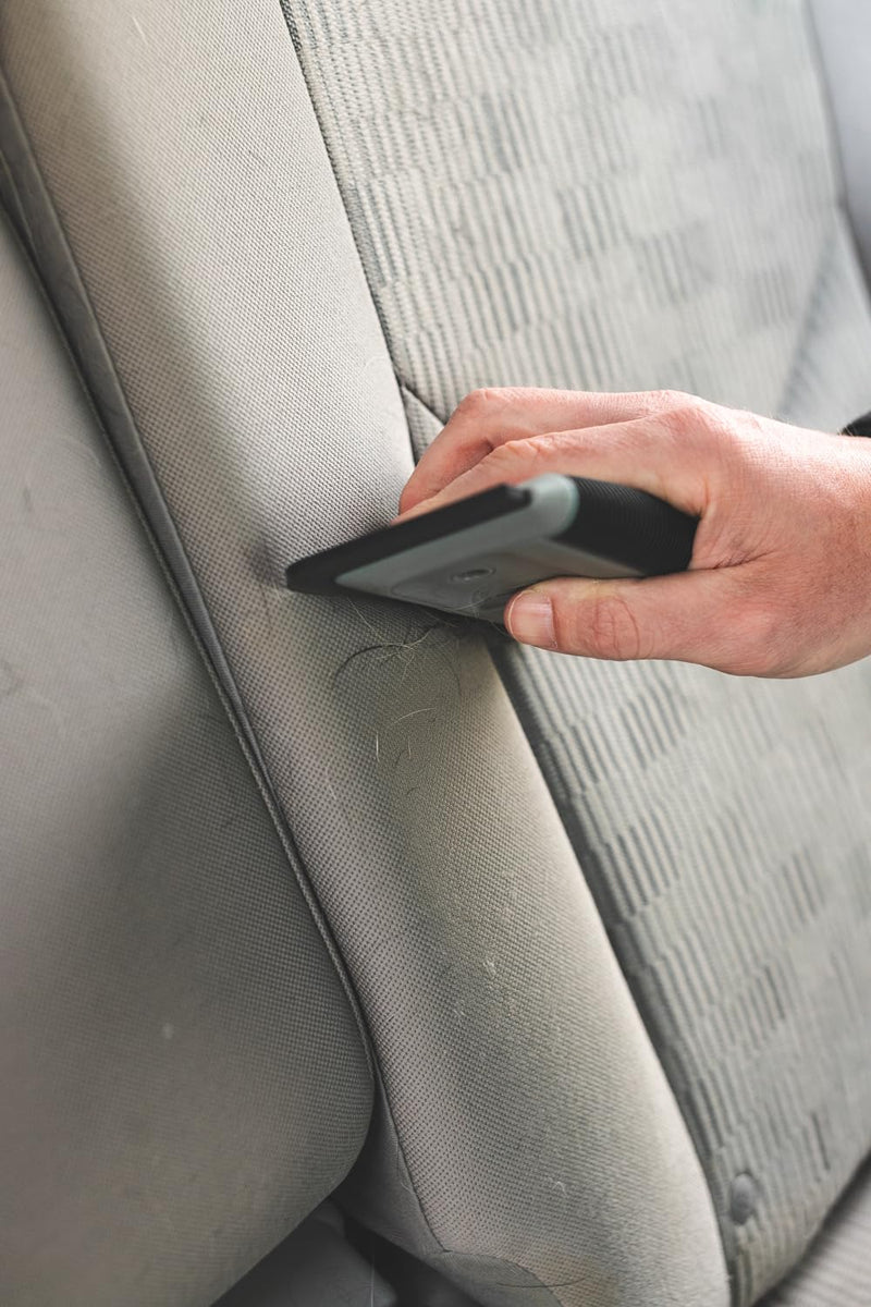 Detail Factory - Pet Hair Card - Perfect for Easily Removing Pet Hair from Automotive Carpet and Upholstery; Ergonomic Design; Durable Long Lasting Rubber Edge; Professional Grade (Grey & Black) - PawsPlanet Australia