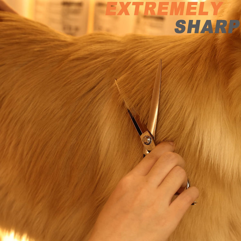 High-end Professional Dog Grooming Scissors Pet Grooming Shears 7 Inches Extremely Very Sharp Made Of Stainless Steel Alloy By Hand For Dog Cat Groomer (Shears, 7 Inch) - PawsPlanet Australia